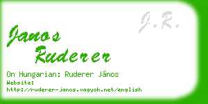 janos ruderer business card